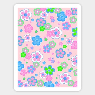 FLOWERS Blooming On Pink Sticker